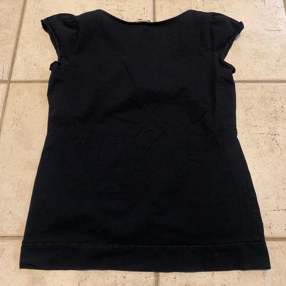 Smart Set Black Tunic Top with Cap Sleeves - Size L - Picture 3 of 5